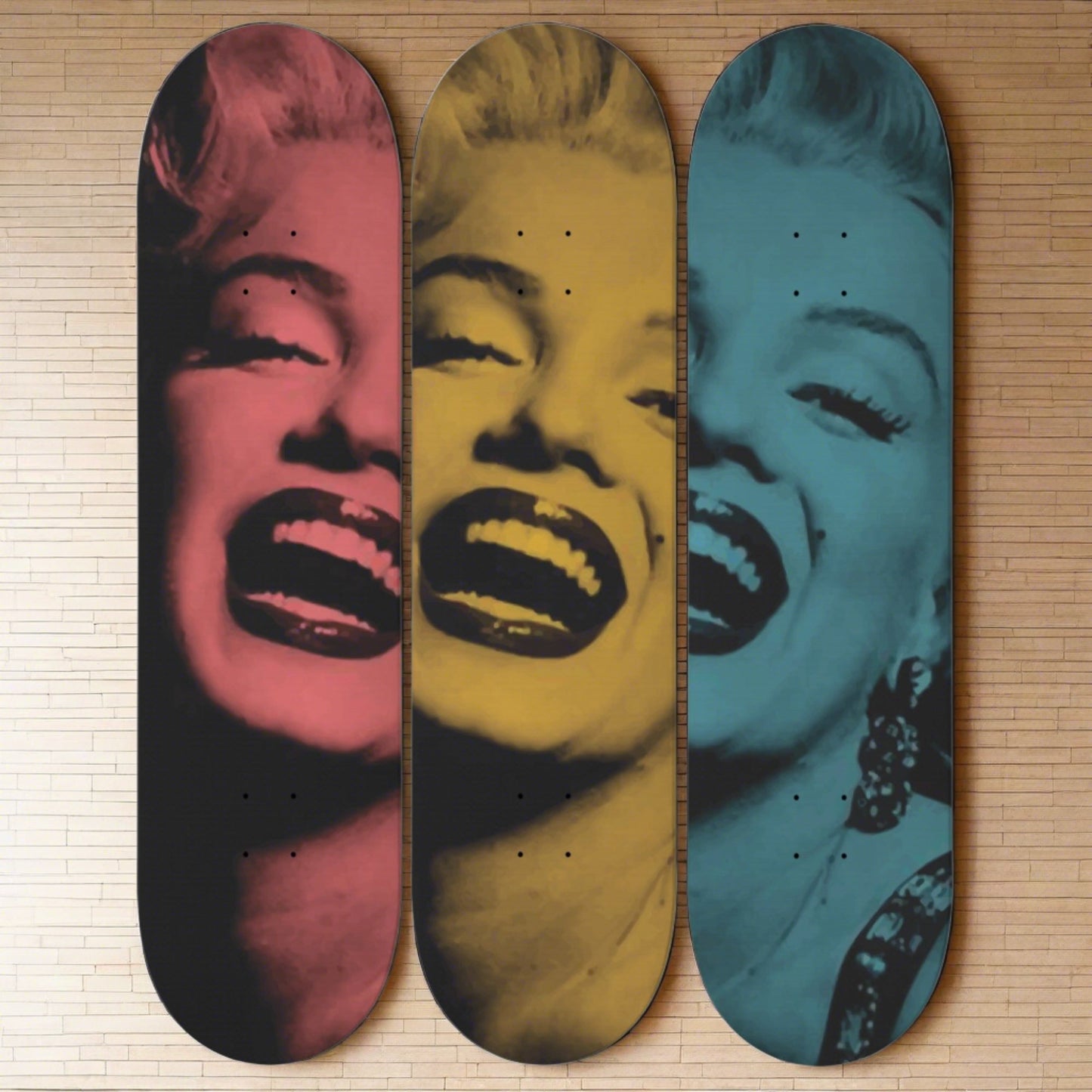 Marilyn Monroe Artwork  4 | 3-piece Skateboard Wall Art | Wall Decor | Best Unique Gift for Home Decor