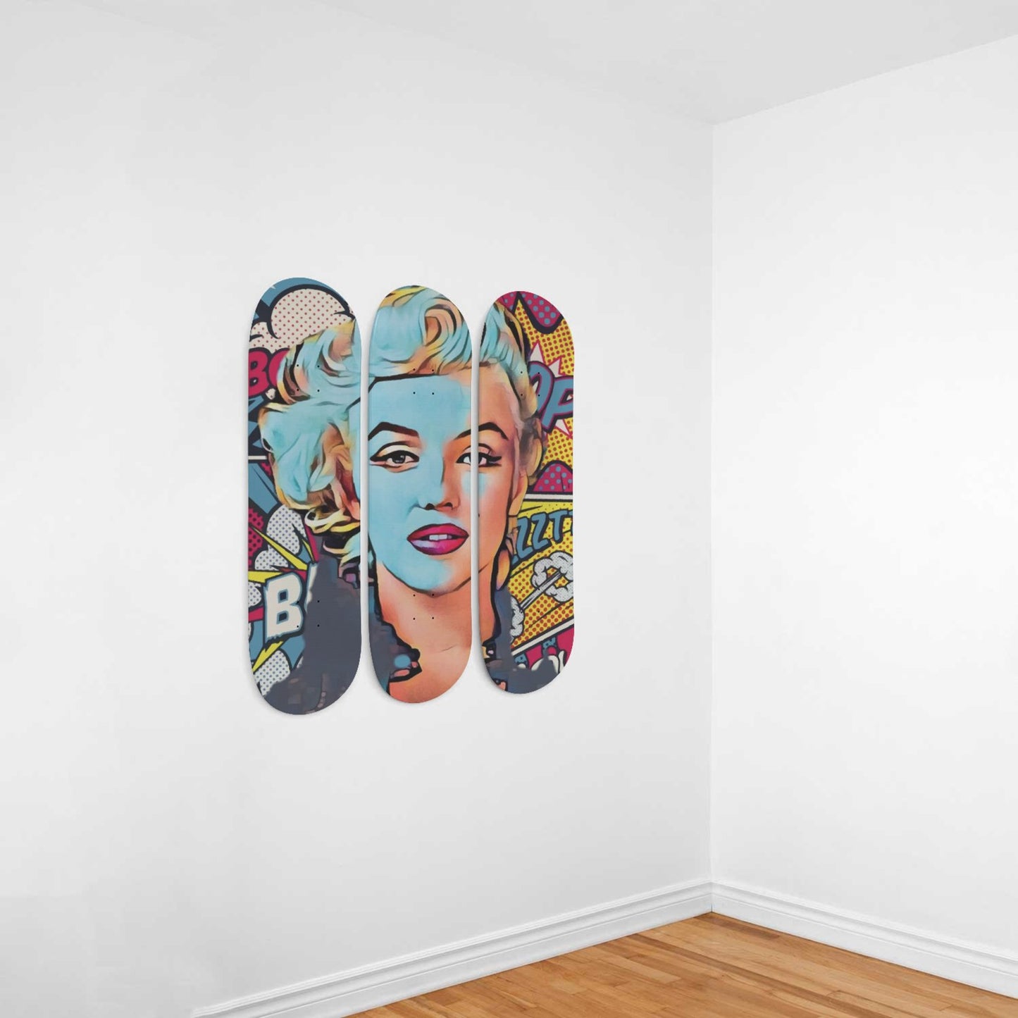 Marilyn Monroe Artwork 3 | 3-piece Skateboard Wall Art | Wall Decor | Best Unique Gift for Home Decor