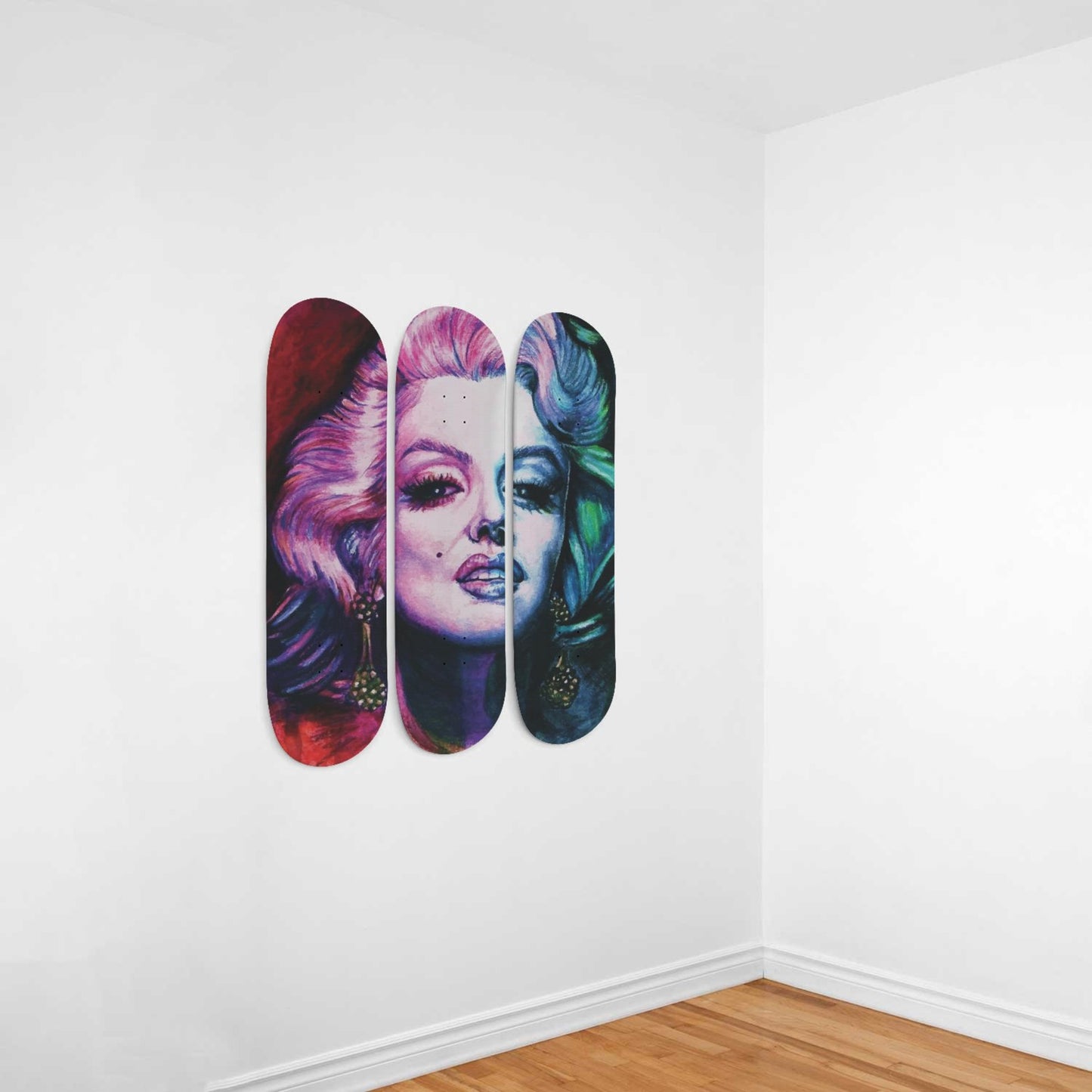 Marilyn Monroe Artwork  7 | 3-piece Skateboard Wall Art | Wall Decor | Best Unique Gift for Home Decor