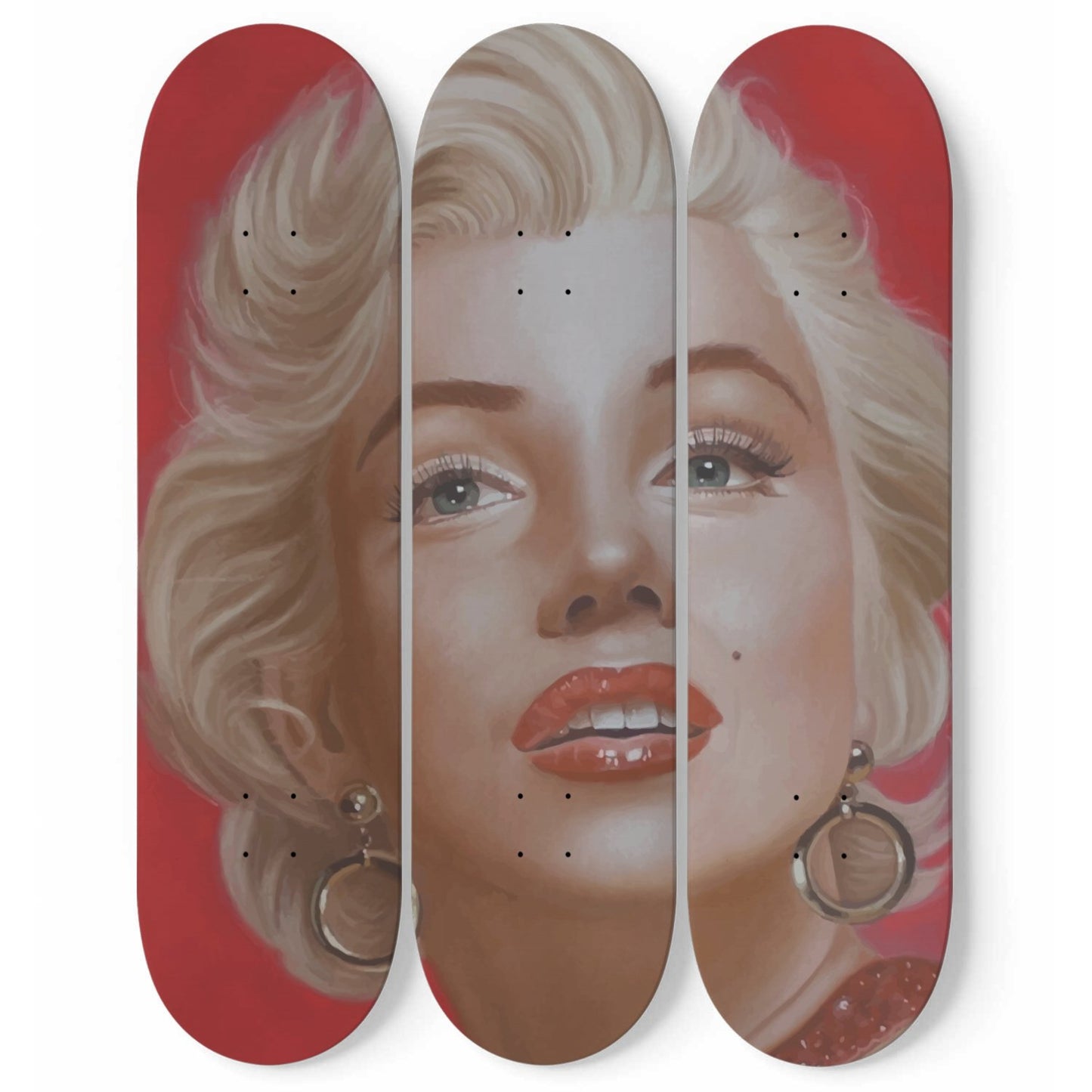 Marilyn Monroe Artwork 6 | 3-piece Skateboard Wall Art | Made with Maple Wood | Wall Hanging Decoration | Best Unique Gift for Home Decor