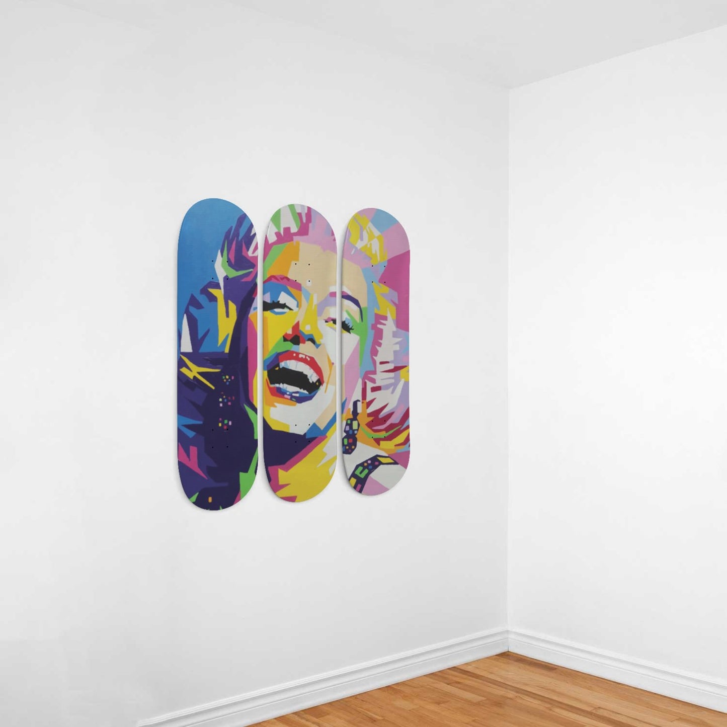 Marilyn Monroe Artwork 5 | 3-piece Skateboard Wall Art | Made with Maple Wood | Wall Hanging Decoration | Best Unique Gift for Home Decor
