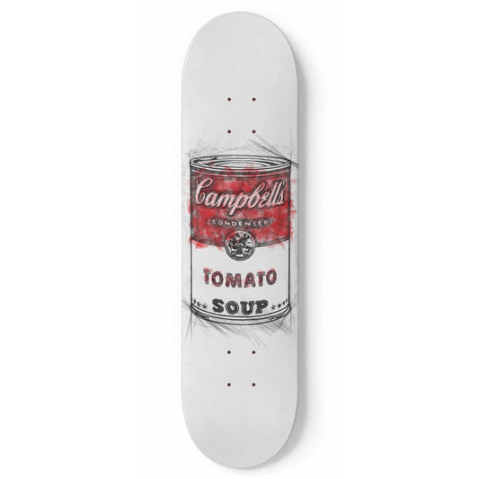 Retro Funky Campbell Soup, Andy Warhol Inspired Skateboard Wall Art