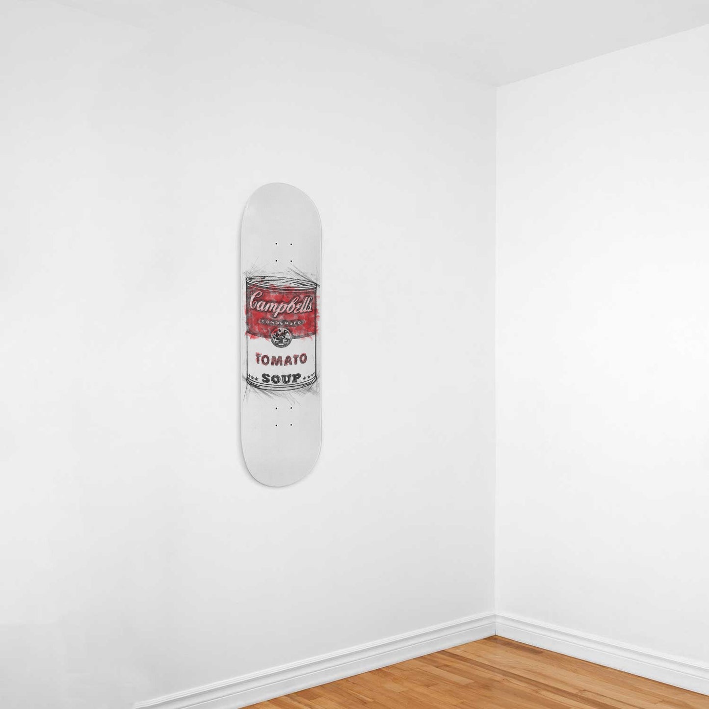 Retro Funky Campbell Soup, Andy Warhol Inspired Skateboard Wall Art