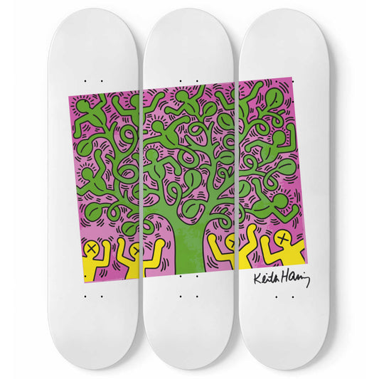 Keith Haring - Tree of Life | 3 piece Skateboard Art