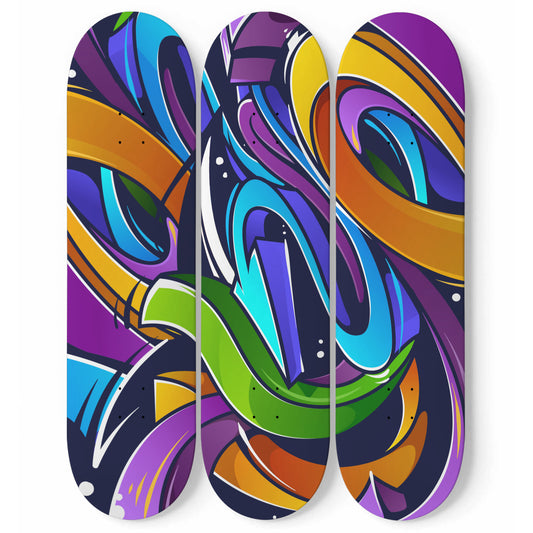 Graffiti - Colorful Design Skateboard Wall Art | Maple Wood