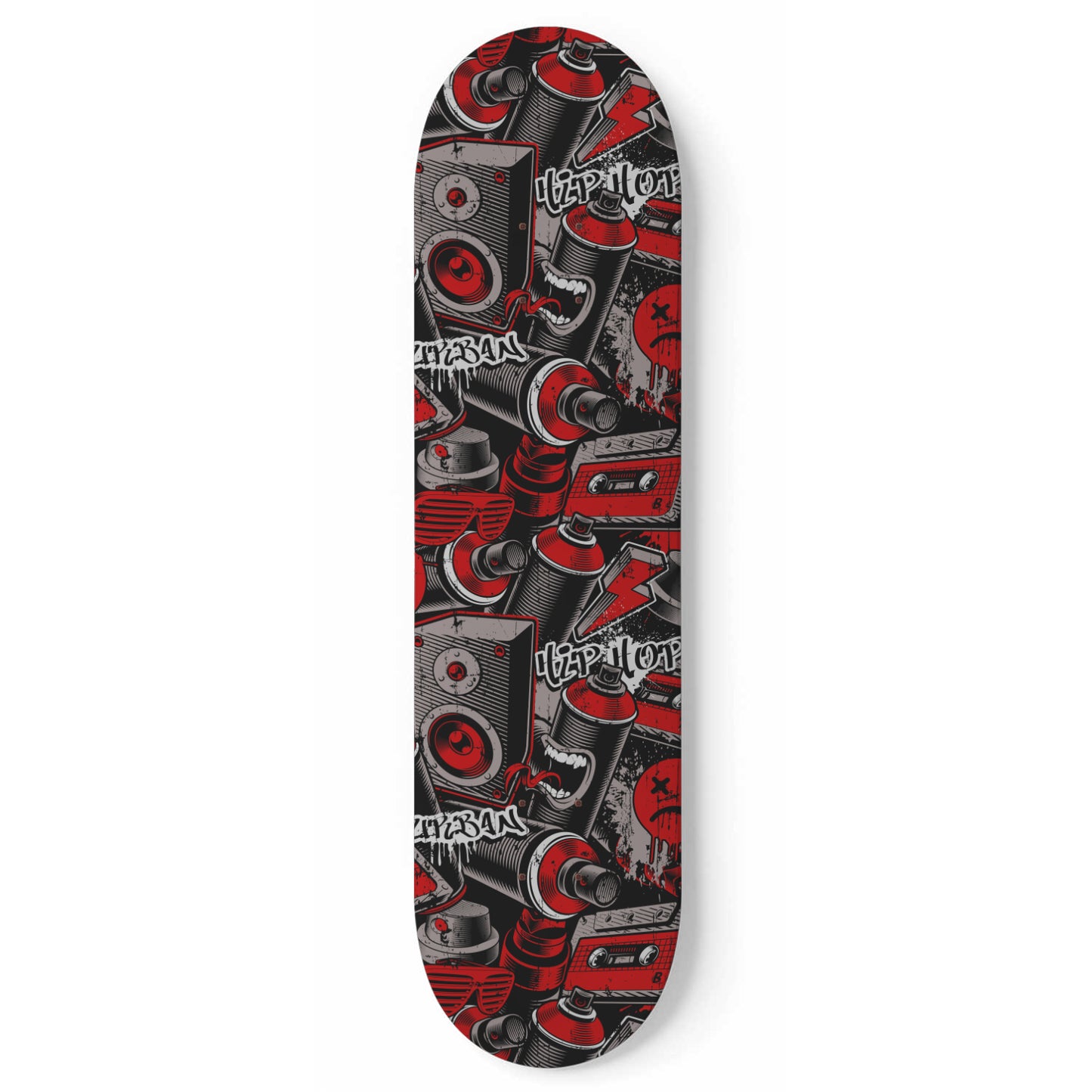 Graffiti - Black and Red Retro 1 piece Skateboard Wall Art