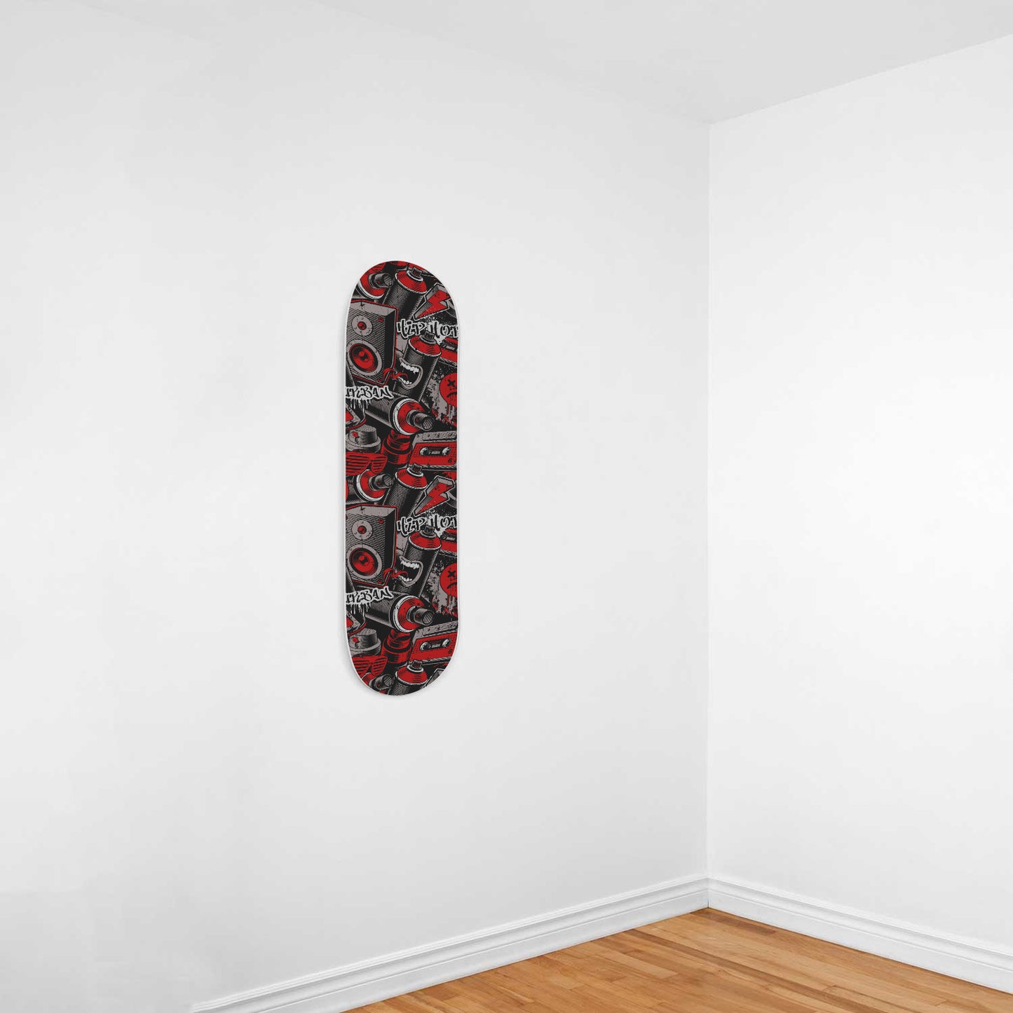 Graffiti - Black and Red Retro 1 piece Skateboard Wall Art