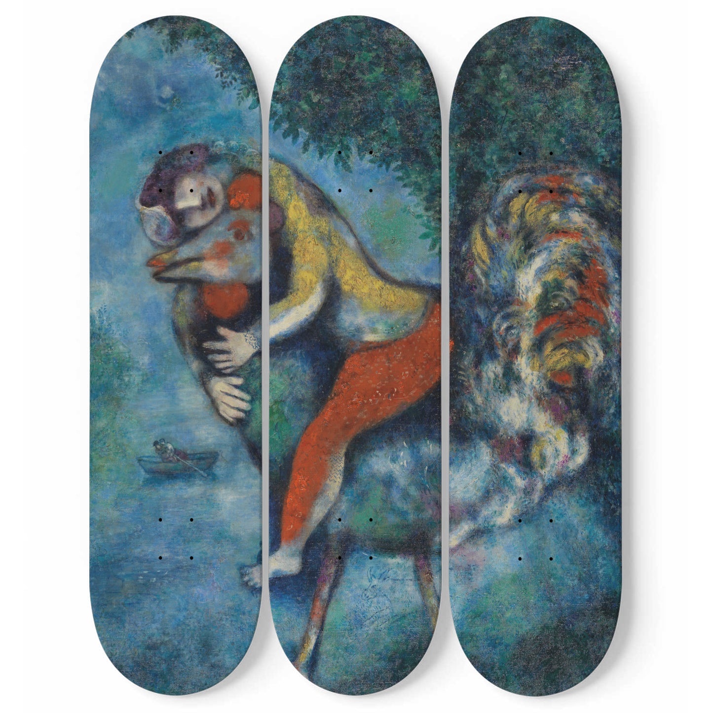 Marc Chagall - Red Nude Sitting Up- 3-piece Skateboard Wall Art – Skateboard  Artsy