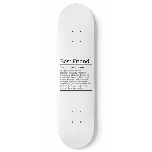 Best Friend Wall Decor - White - Skateboard Wall Art