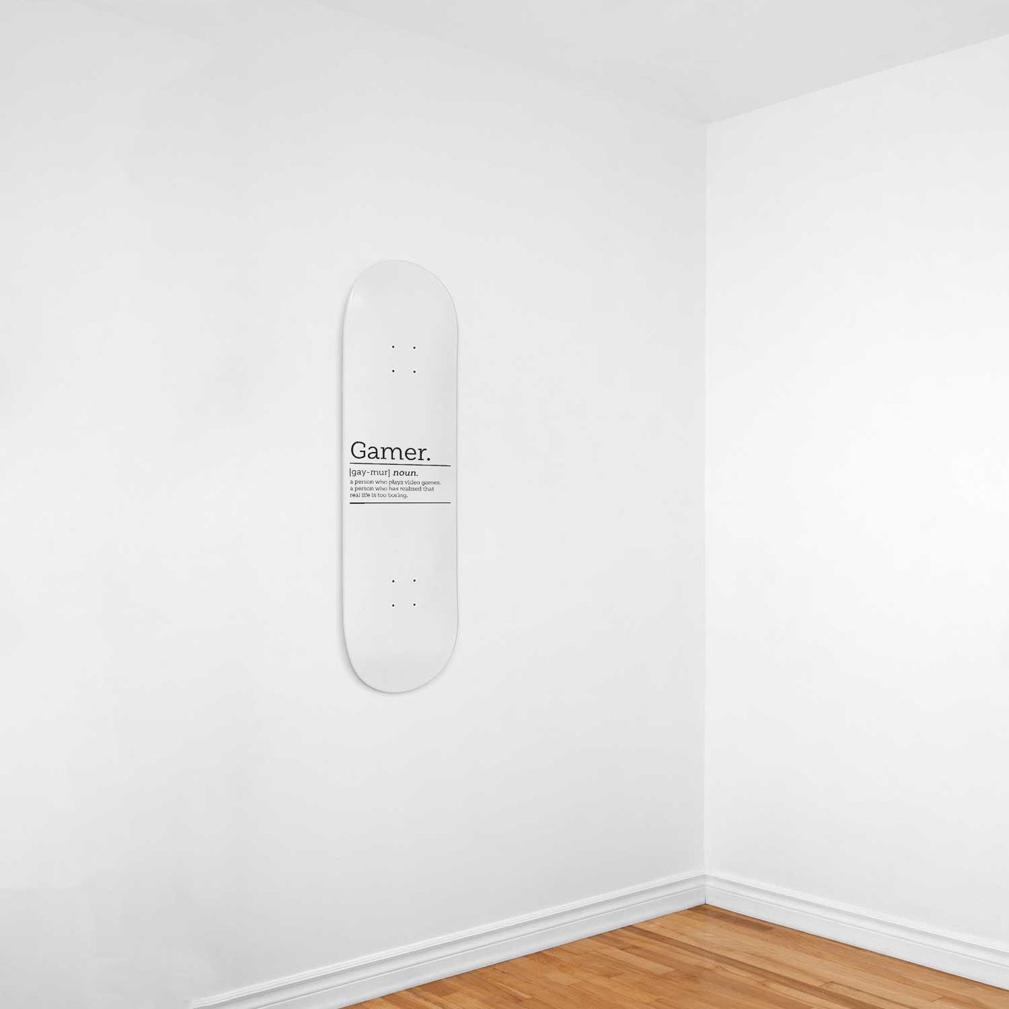 Gamer Dictionary Quote | Gamer Definition White Skateboard Wall Art,