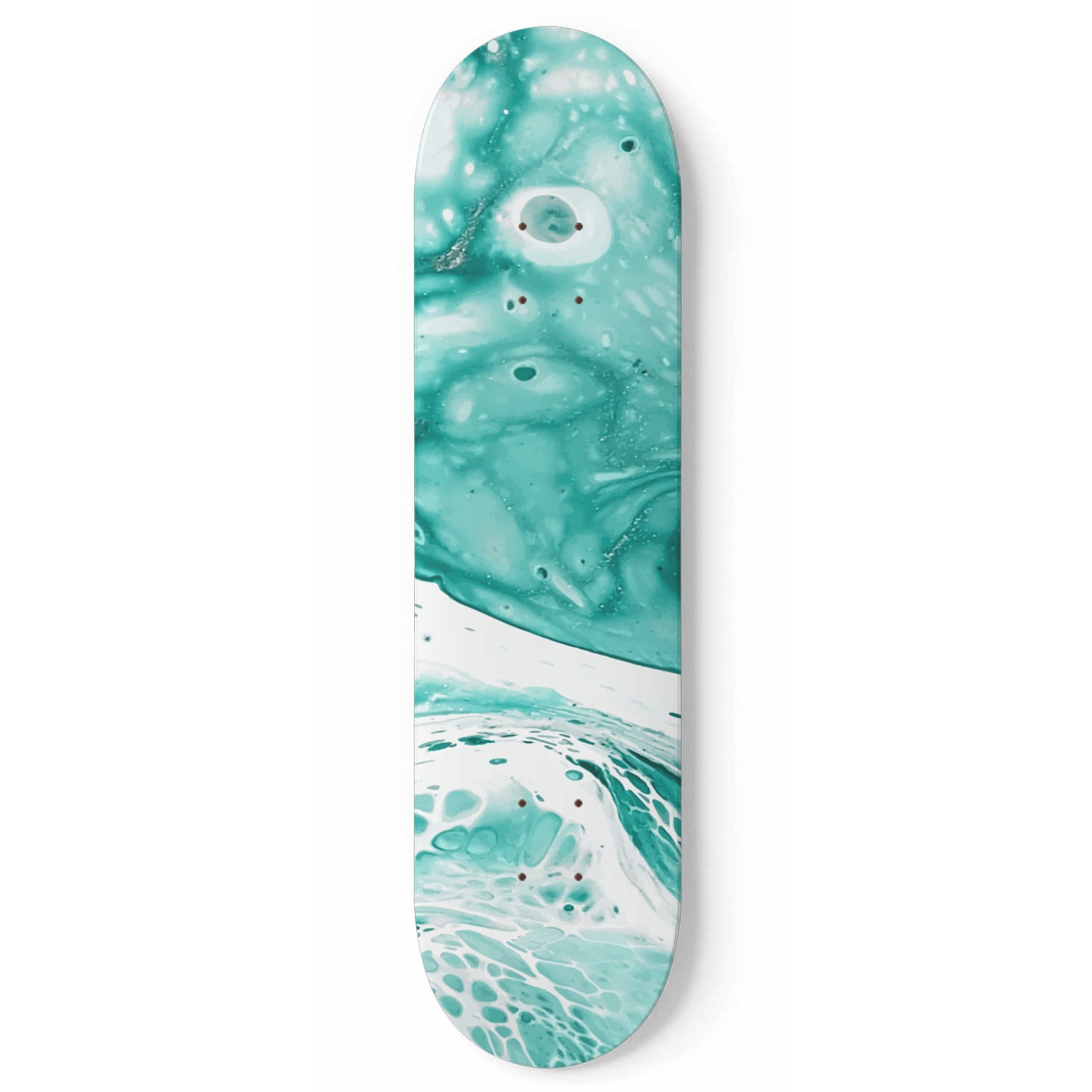 Effervesce - Liquid Marble Wall Art - Blue-Green 1-piece - Skateboard Deck Wall Art