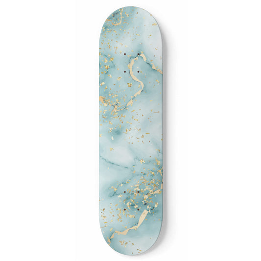 Sea Foam - Liquid Marble Wall Decor - Blue-Green - 1-piece - Skateboard Deck Wall Art