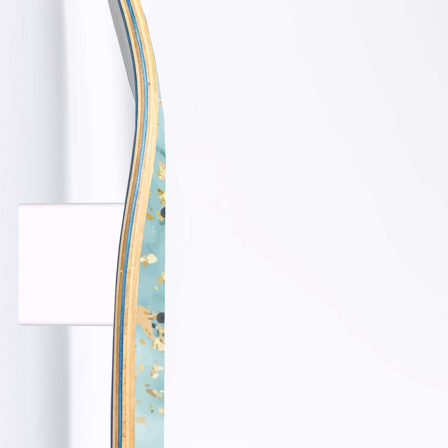 Sea Foam - Liquid Marble Wall Decor - Blue-Green - 1-piece - Skateboard Deck Wall Art