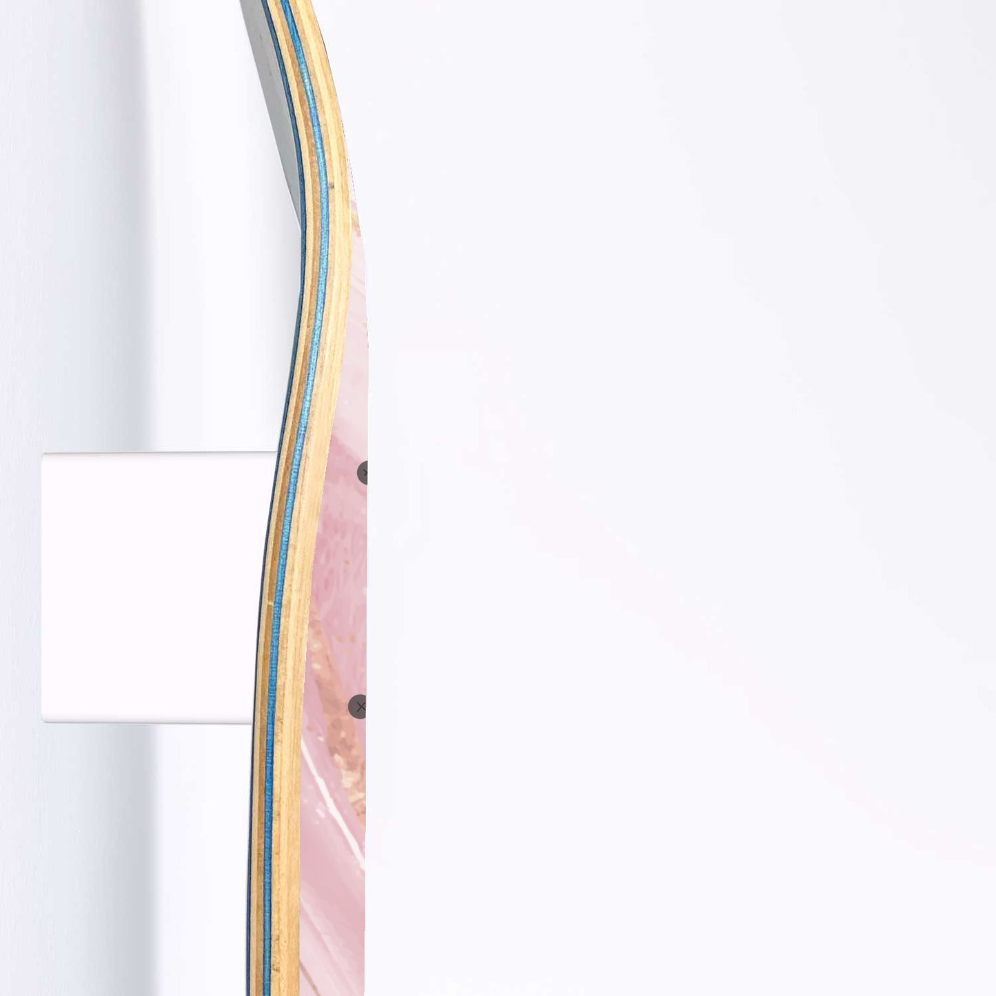 Rosa Con Dorado - Liquid Marble Wall Art - Pink with Gold - 1-piece Skateboard Deck Wall Art