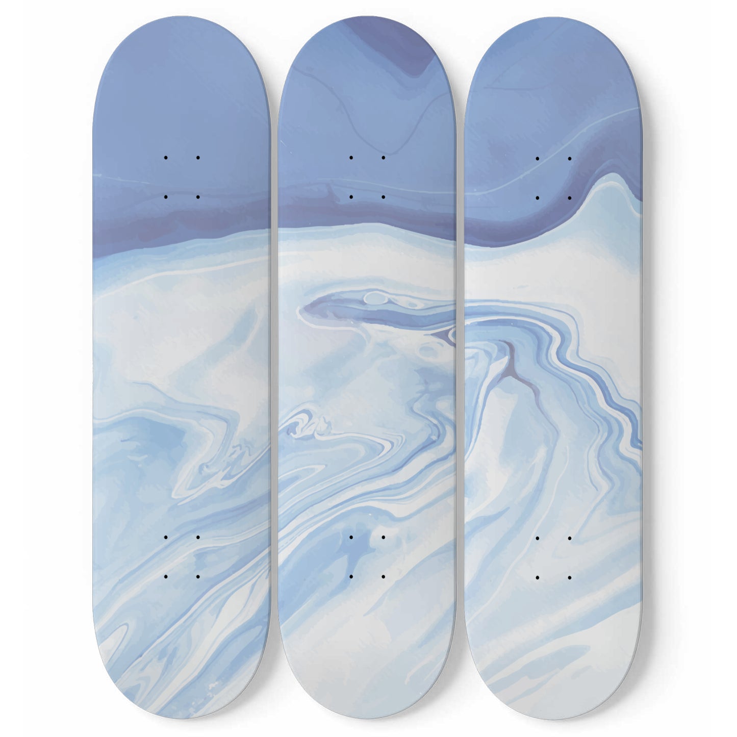 Azure - Liquid Marble Wall Art - Blue - 3 Skateboard Art