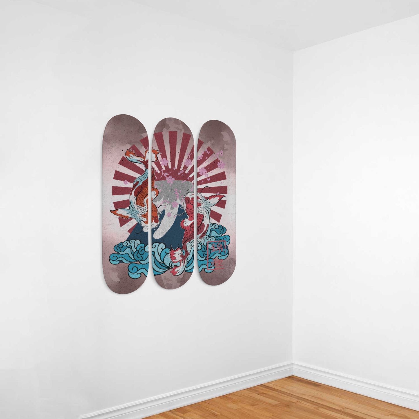 Koi Fish Pop Art 3-piece Skateboard Wall Art