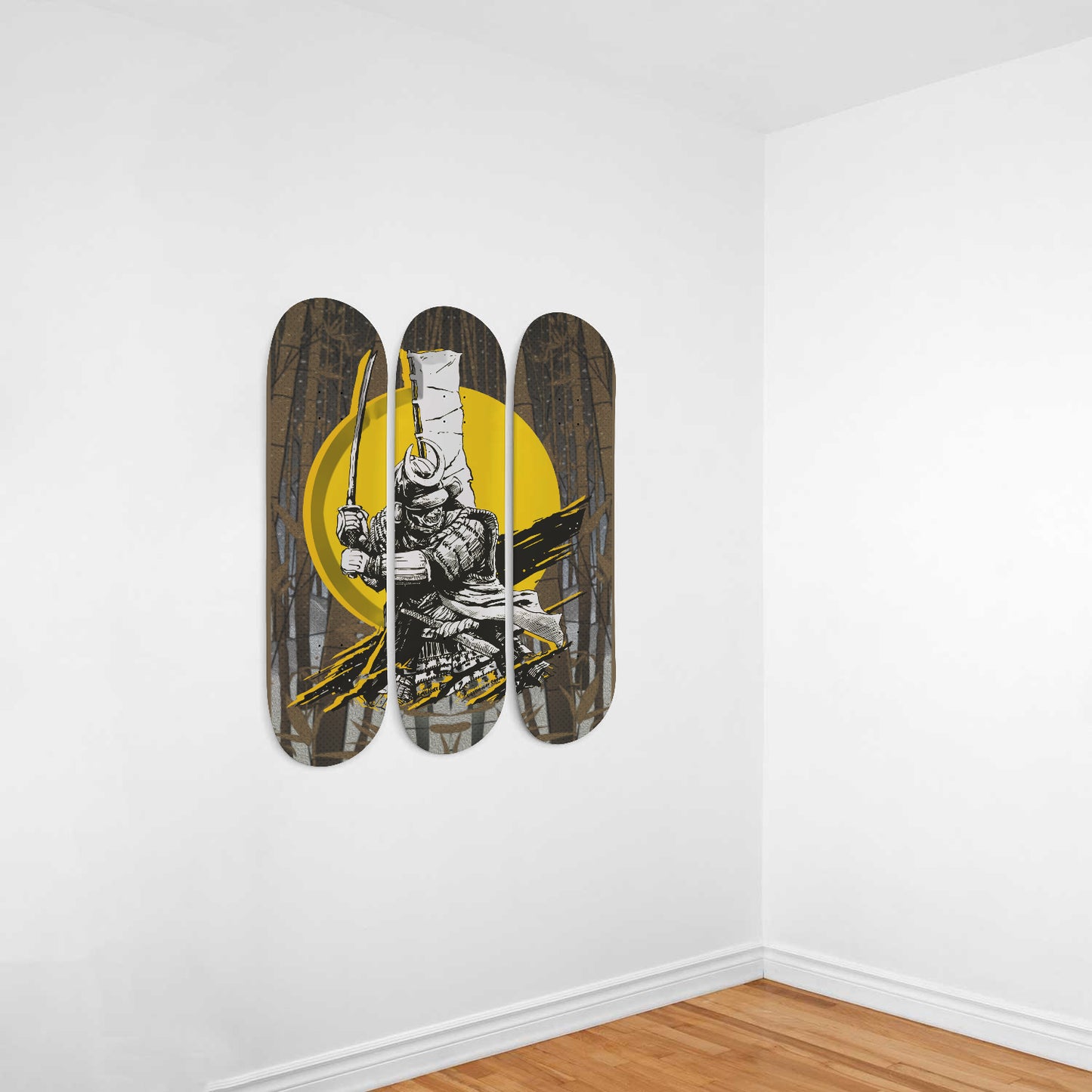 Samurai Warrior 3-piece Skateboard Wall Art