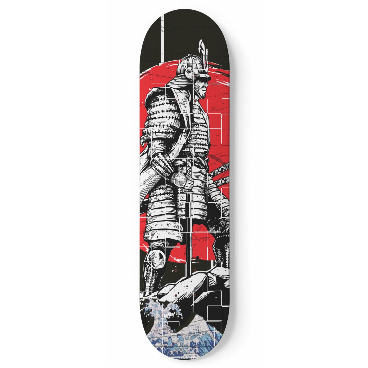 Red Sun V Samurai Warrior - Skateboard Wall Art