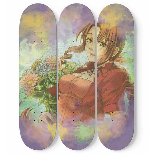 Final Fantasy | Aerith Gainsborough Painting 3piece Skateboard Wall Art