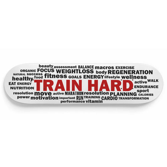 Train Hard Motivational Gym Wall Art - 1-piece Skateboard Wall Art