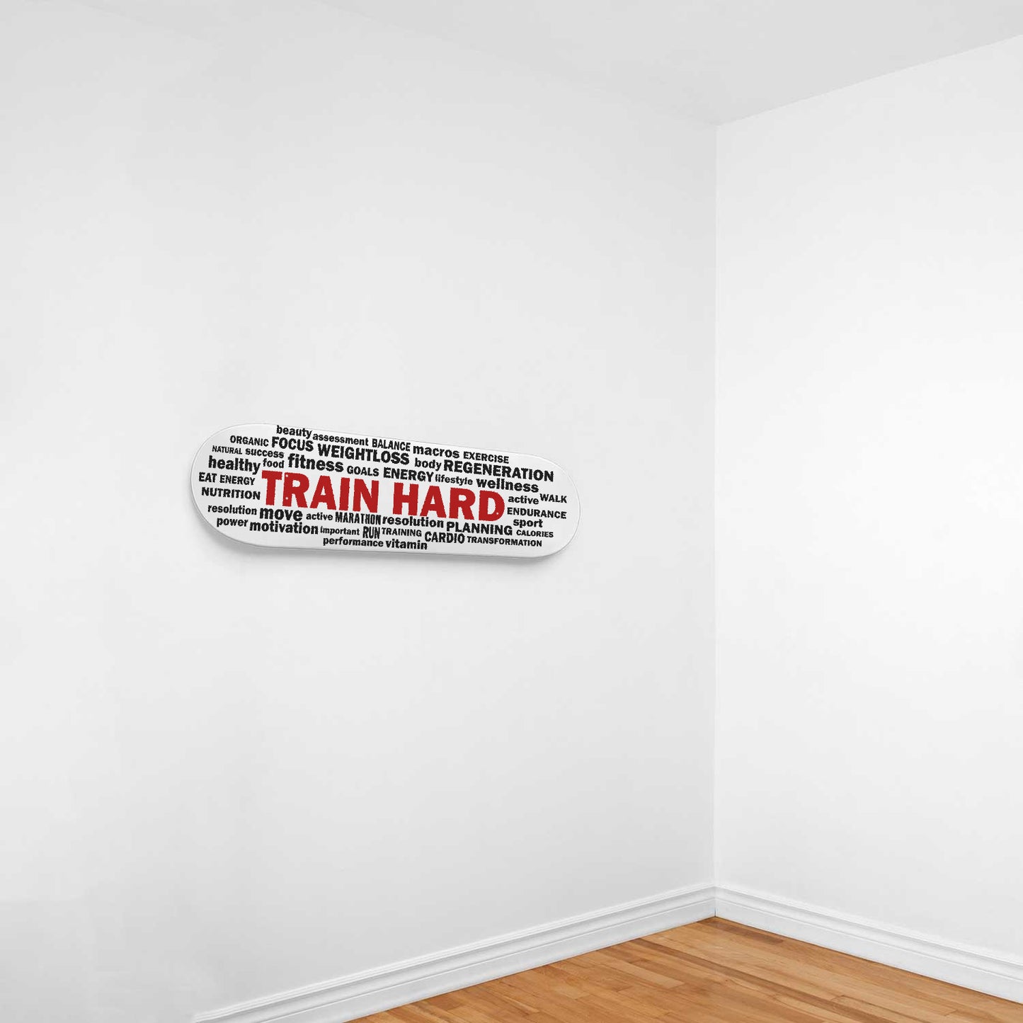 Train Hard Motivational Gym Wall Art - 1-piece Skateboard Wall Art