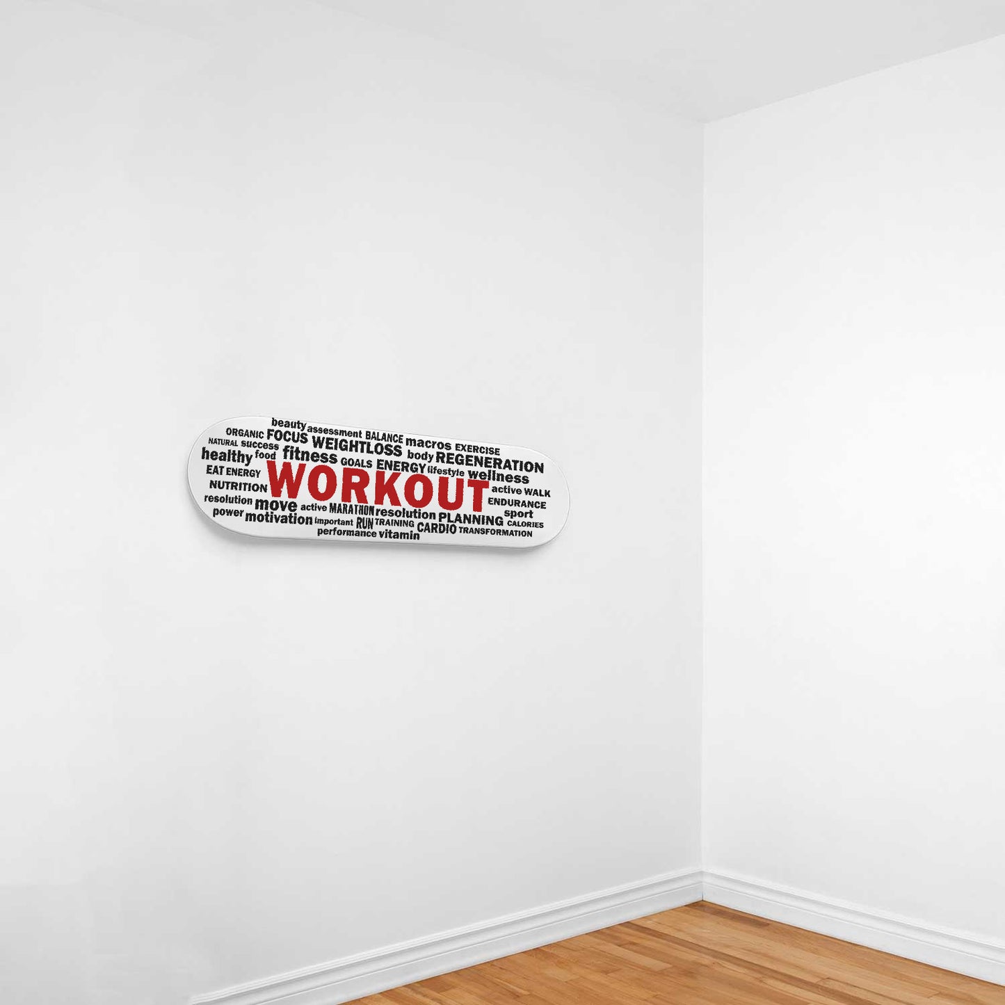 Workout Motivational Gym Wall Art - 1-piece Skateboard Wall Art