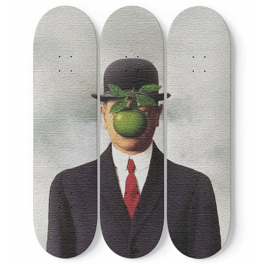René Magritte - The Son of Man 1964 Painting - 3-piece Skateboard Wall Art