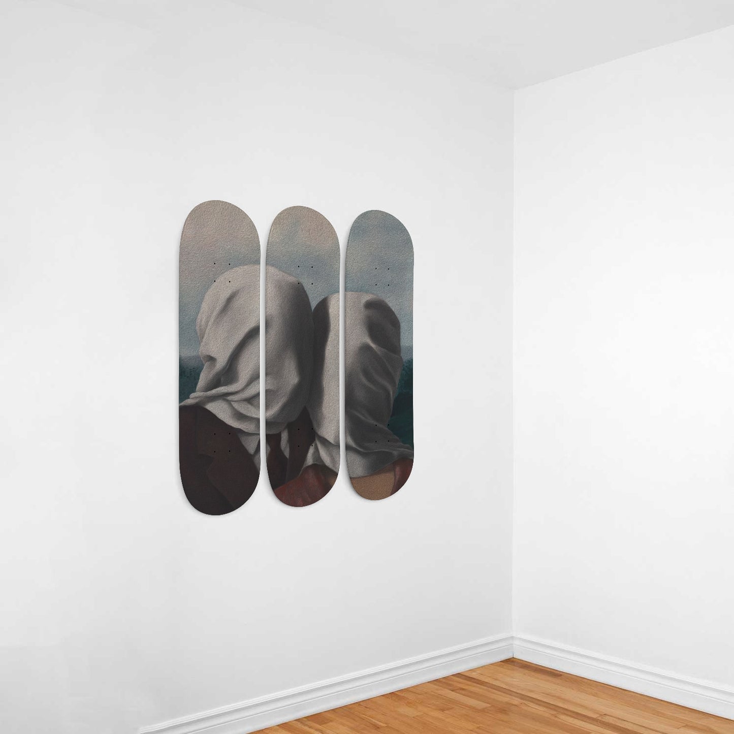 Ren?? Magritte The Lovers I - 3-piece Skateboard Wall Art