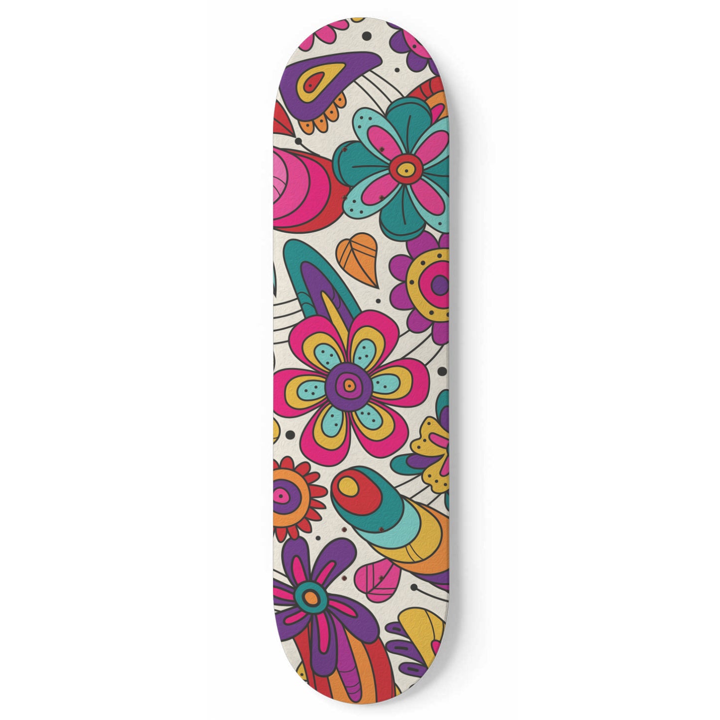 Spring Blooming Groovy Floral Pattern | 1 Skateboard Art