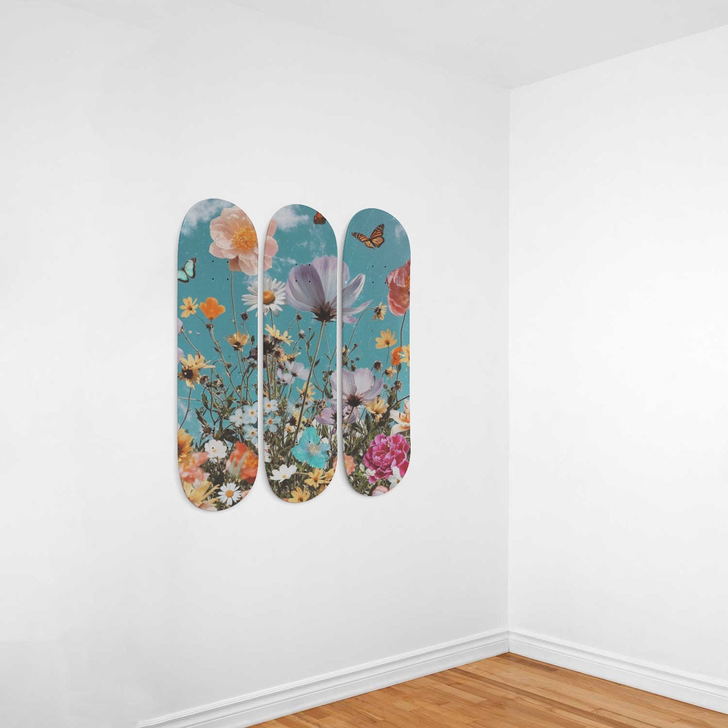 Beautiful Flower | Painting | 3 piece Skateboard Wall Art