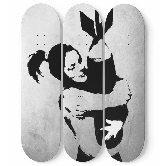 Banksy - Bomb Hugger, 3-piece Skateboard Wall Art