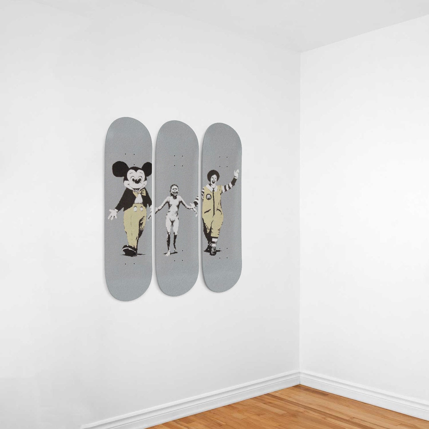 Banksy - Can't Beat The Feeling, 3-piece Skateboard Wall Art