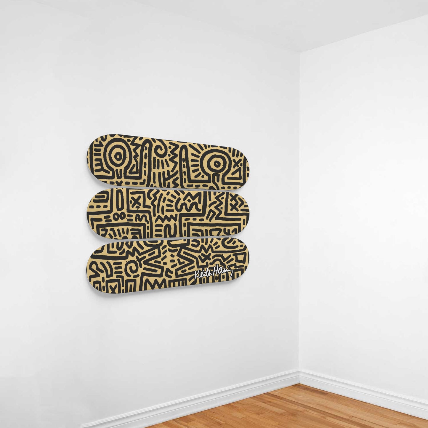 Keith Haring - Untitled - 3-piece Skateboard Wall Art