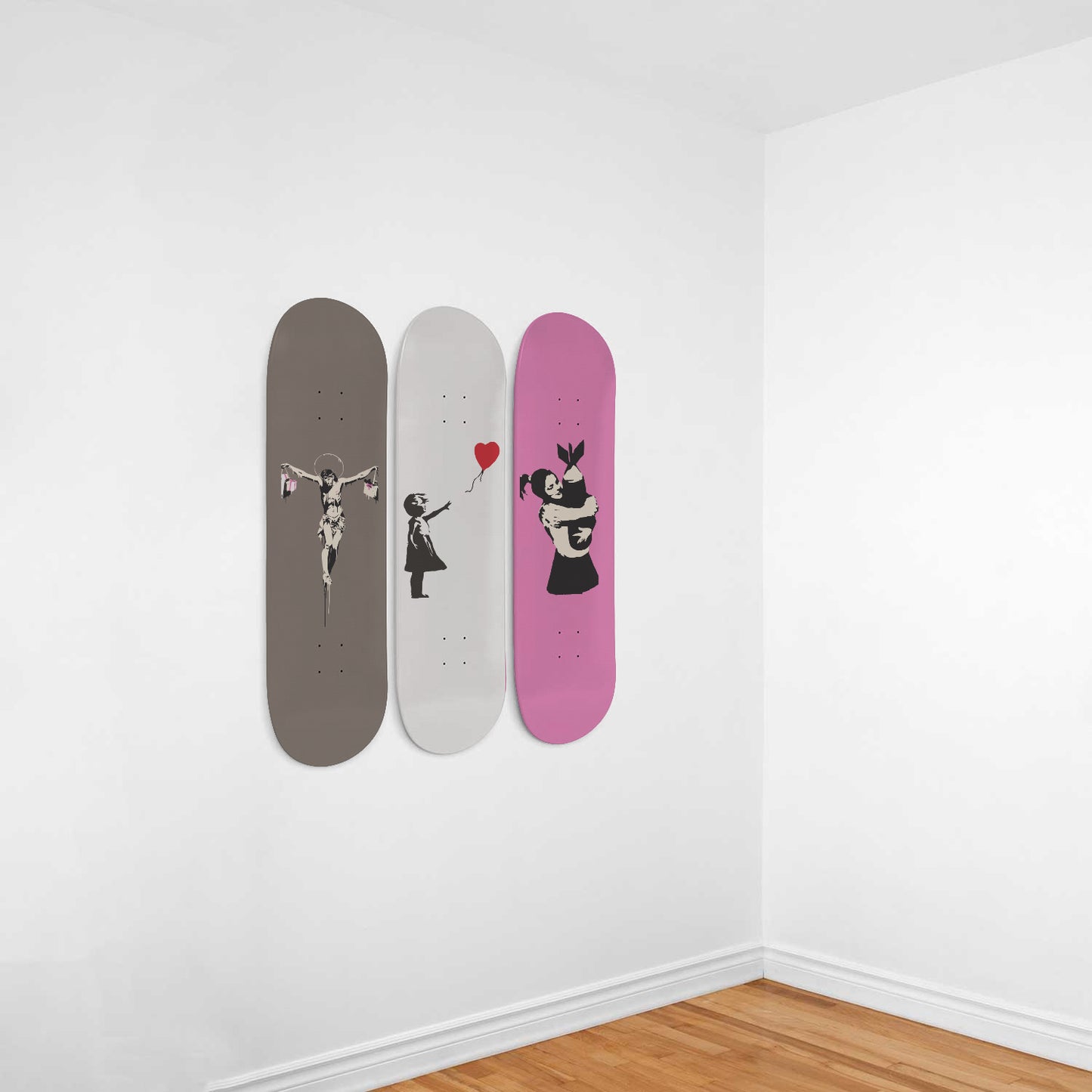 Banksy - Mixed Art - 3-piece Skateboard Wall Art