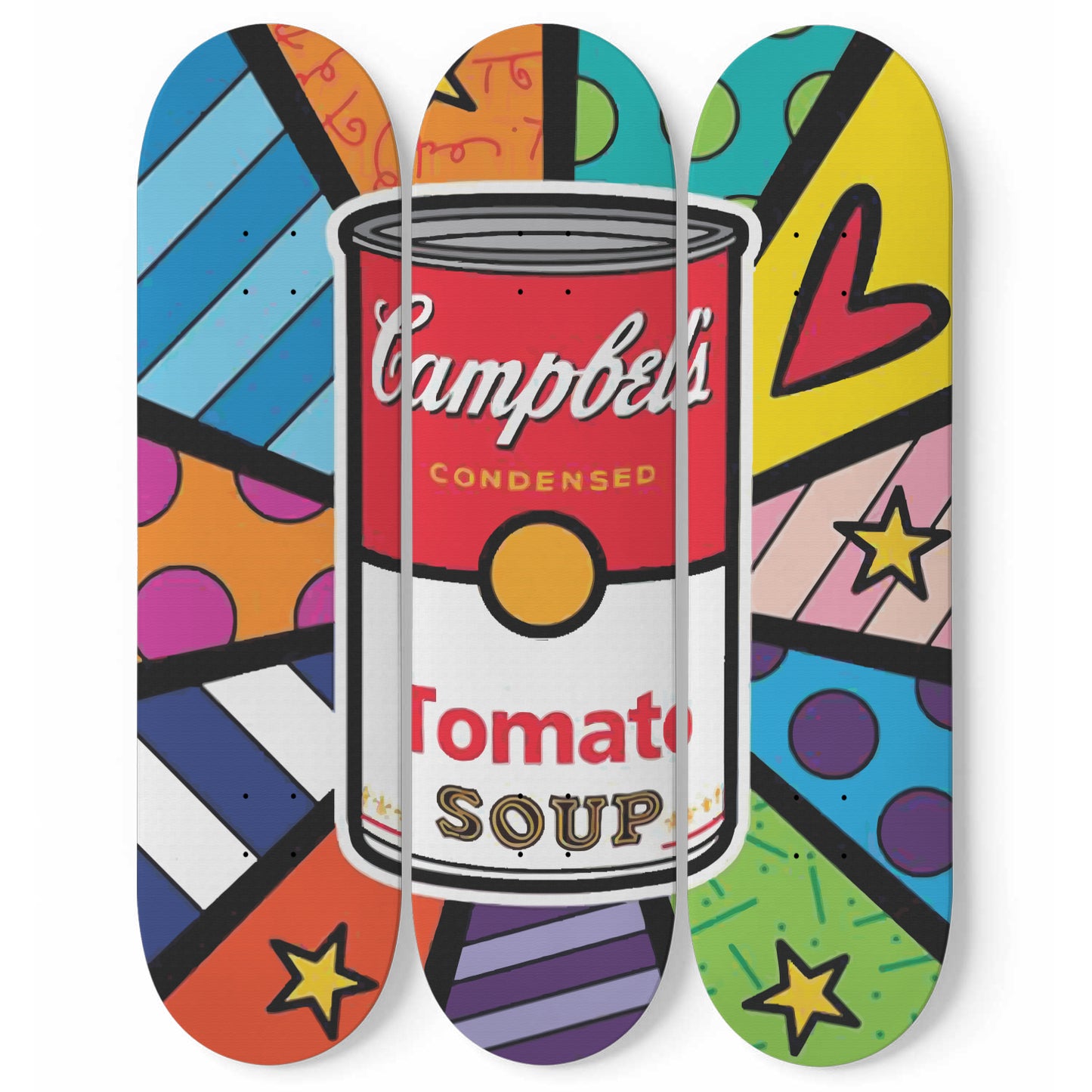 Andy Warhol Campbell Soup | Pop Art - 3-piece Skateboard Wall Art