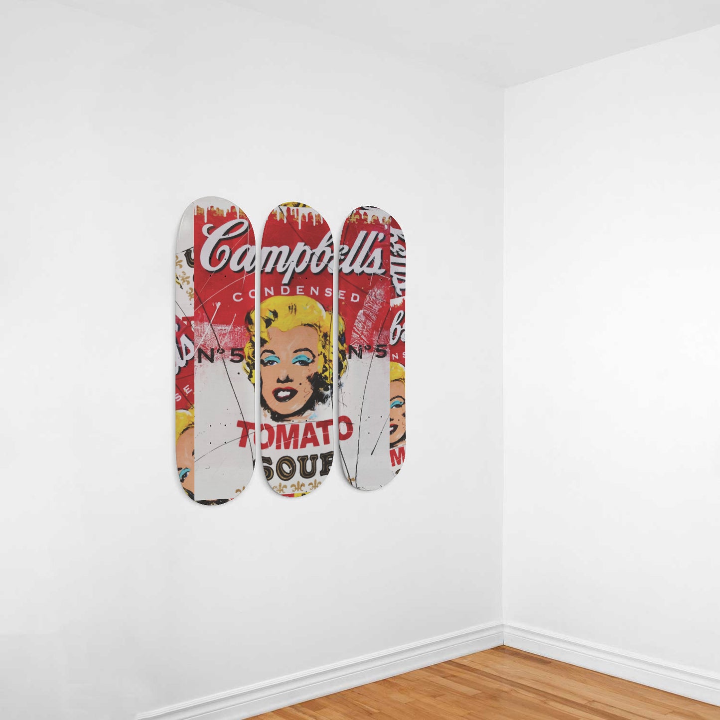 Andy Warhol Campbell Soup | Marilyn Monroe - 3-piece Skateboard Wall Art