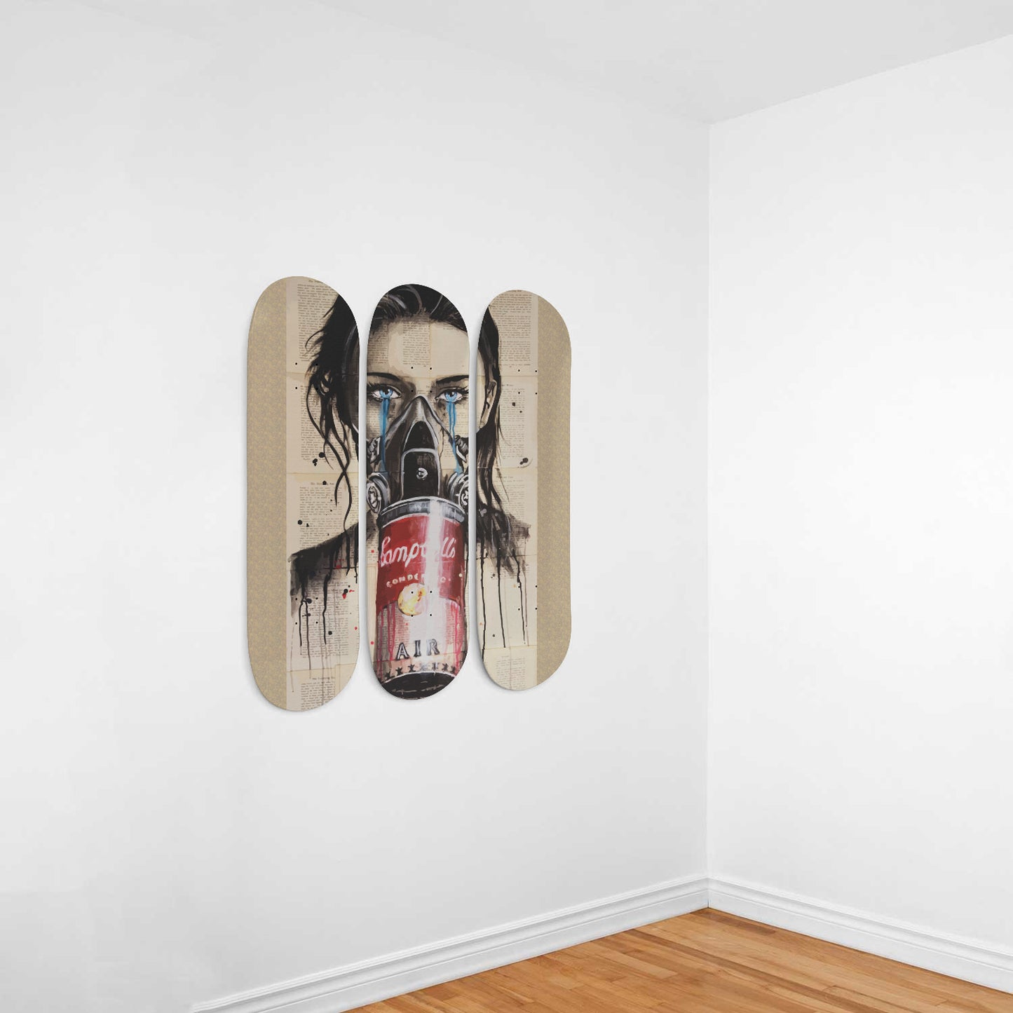 Andy Warhol Campbell Soup | Gas Mask Art - 3-piece Skateboard Wall Art