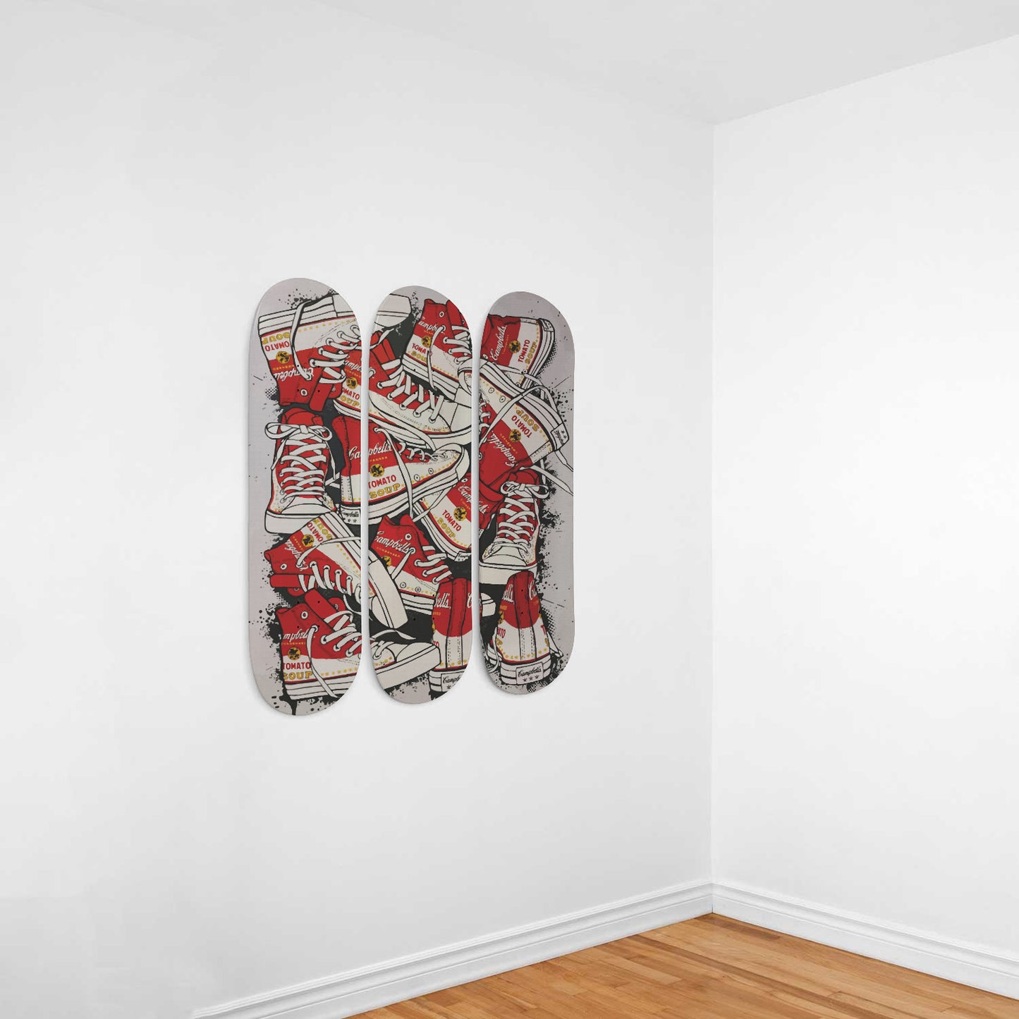 Andy Warhol Campbell Soup | Shoes Art - 3-piece Skateboard Wall Art
