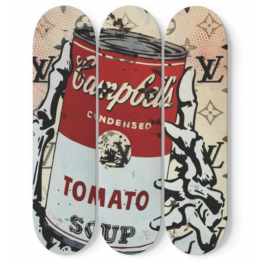 Andy Warhol Campbell Soup | LV Art - 3-piece Skateboard Wall Art