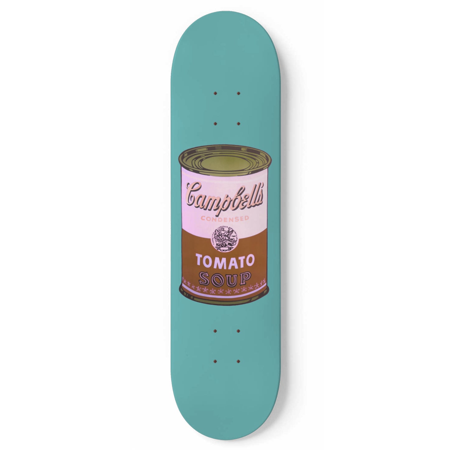 Skateboard Retro Pop Wall Art Bluegreen Campbell Soup Can | 1-Piece Skateboard Wall Art |