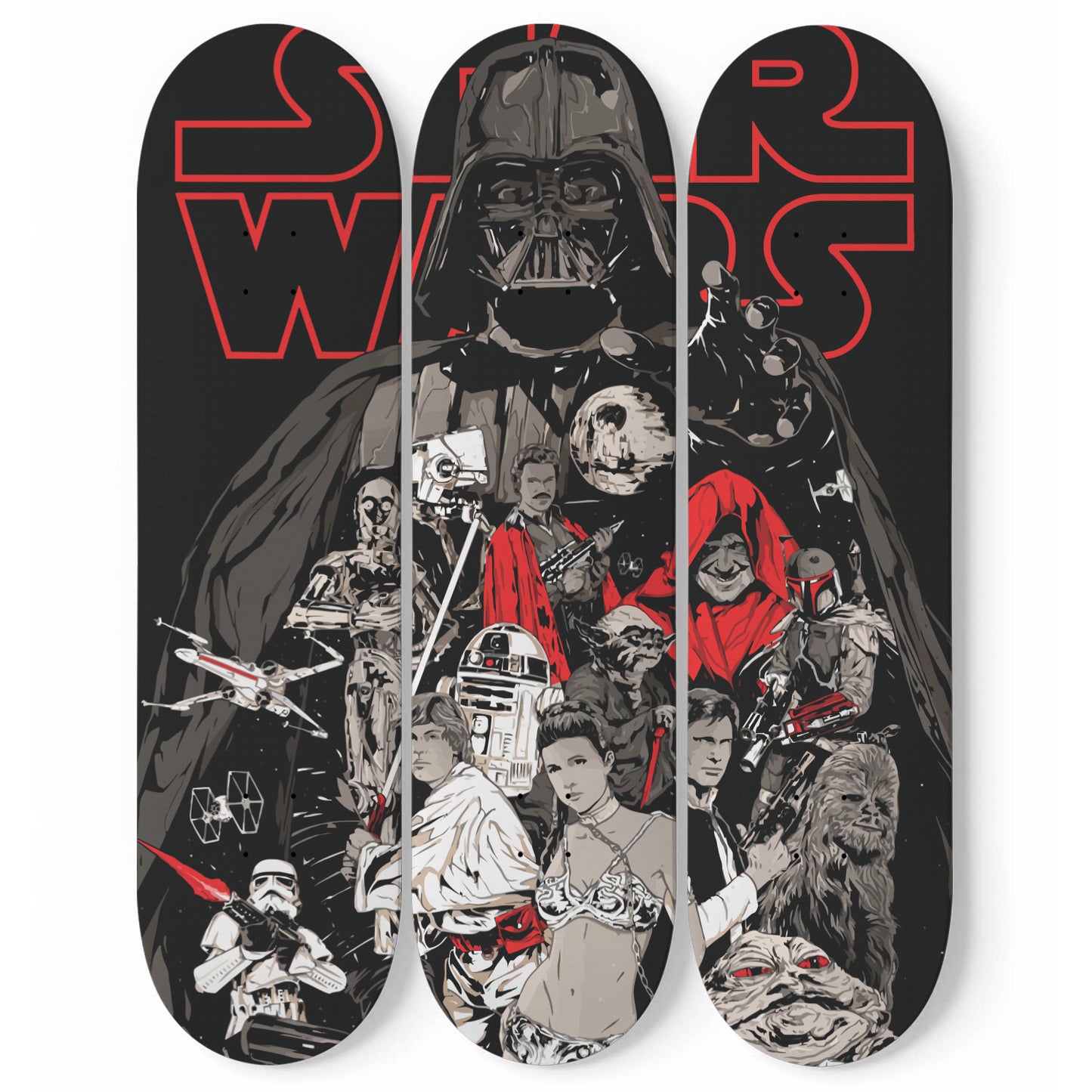 Star Wars Characters - 3-piece Skateboard Wall Art