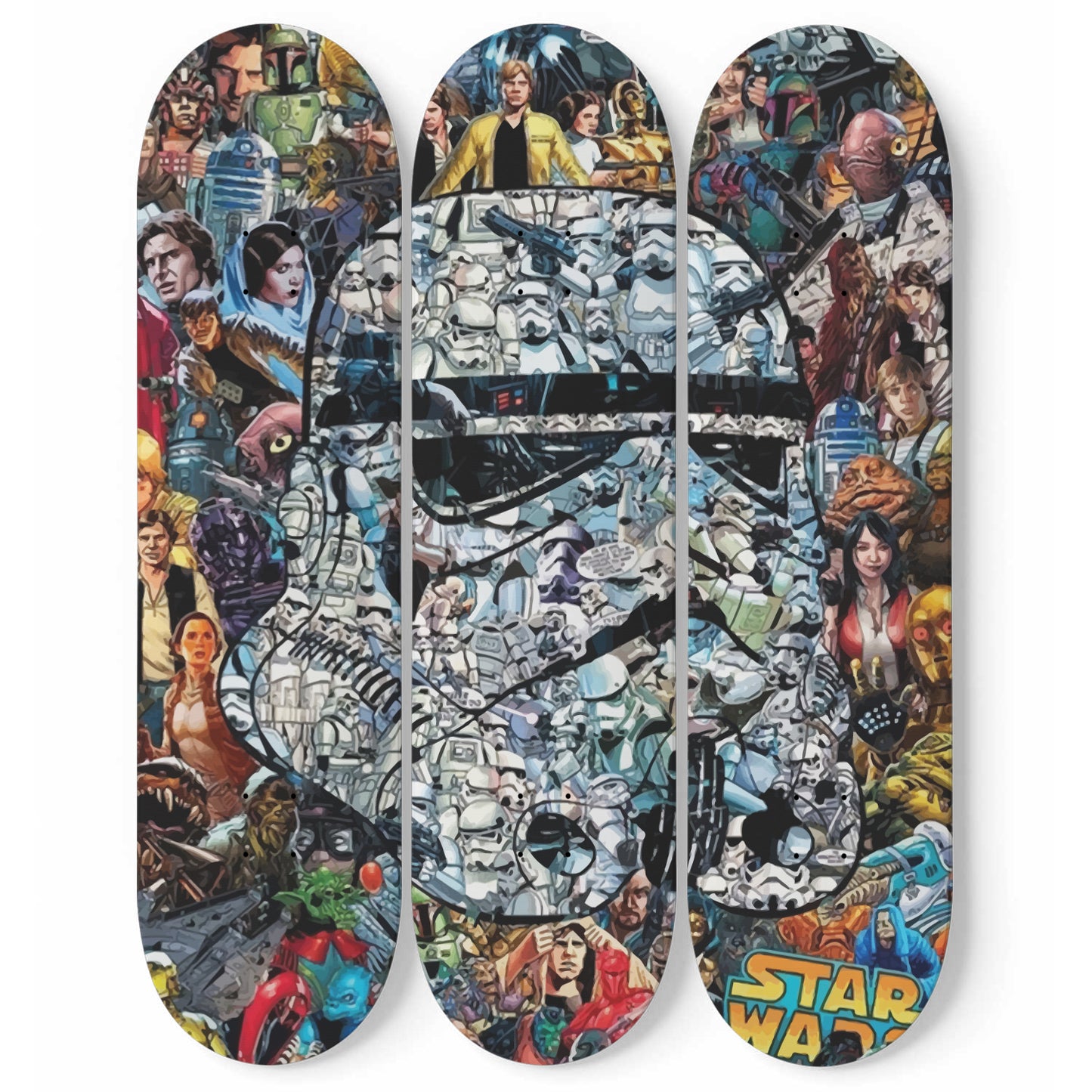 Star Wars - Character Collage - Stormtrooper - 3-piece Skateboard Wall Art