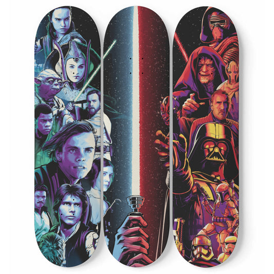 Star Wars - Characters - Light Saber - 3-piece Skateboard Wall Art