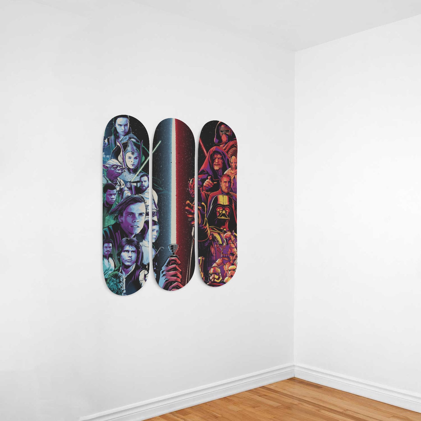 Star Wars - Characters - Light Saber - 3-piece Skateboard Wall Art