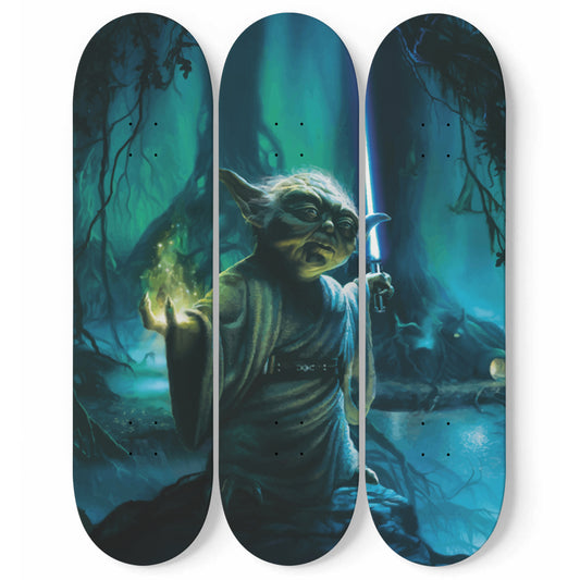 Star Wars - Master Yoda - 3-piece Skateboard Wall Art