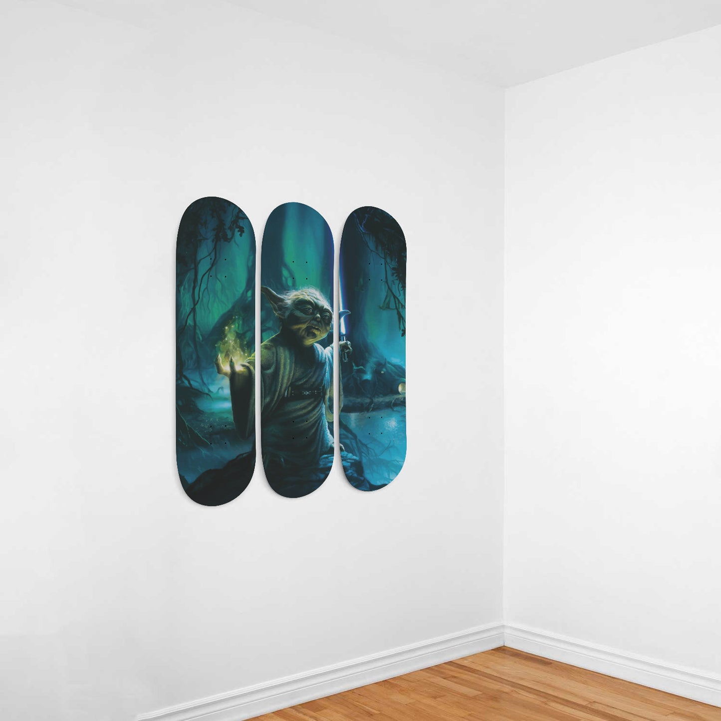Star Wars - Master Yoda - 3-piece Skateboard Wall Art