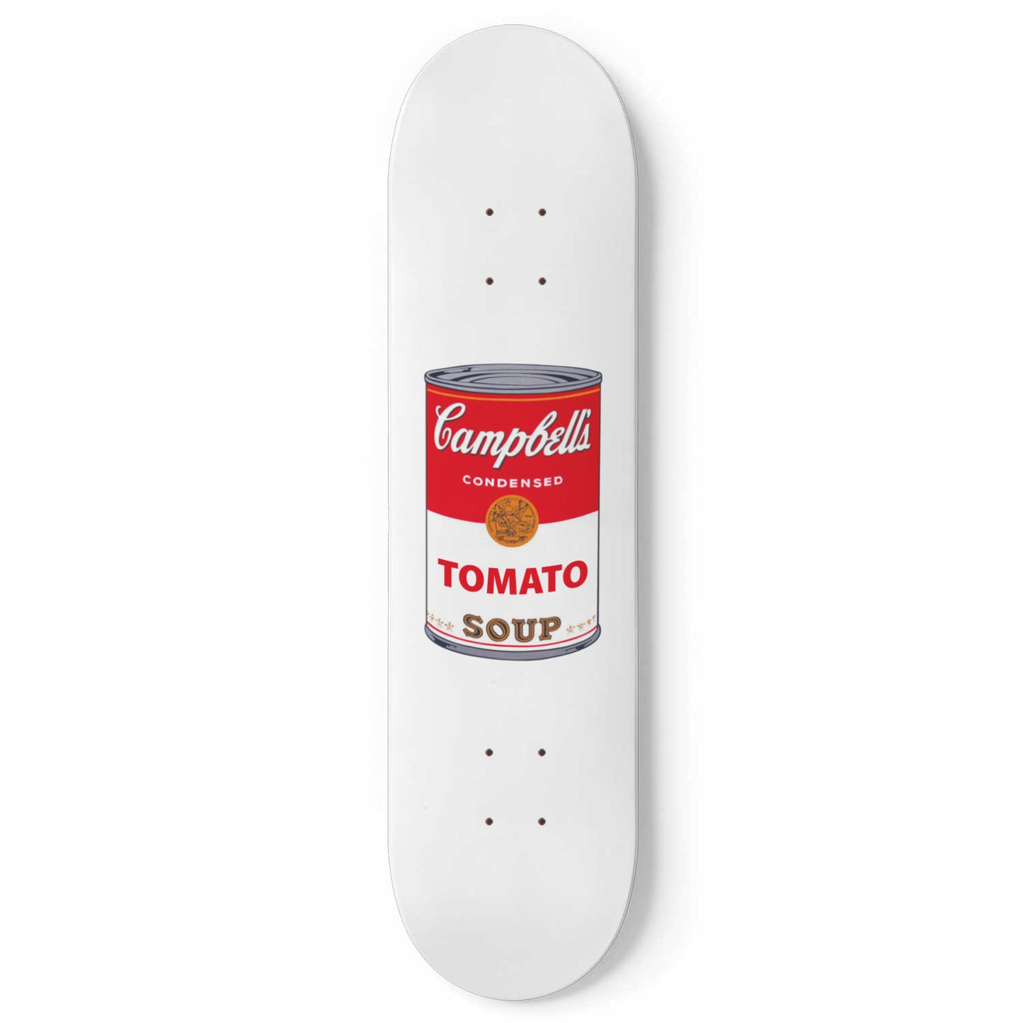 Bright Red Colored Campbell Soup - Andy Warhol Skateboard Wall Art