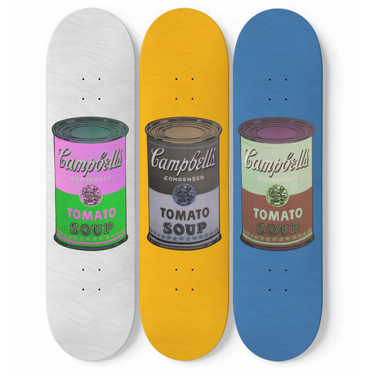 Campbell Soup Cans Pop Art - 3-piece Skateboard Wall Art