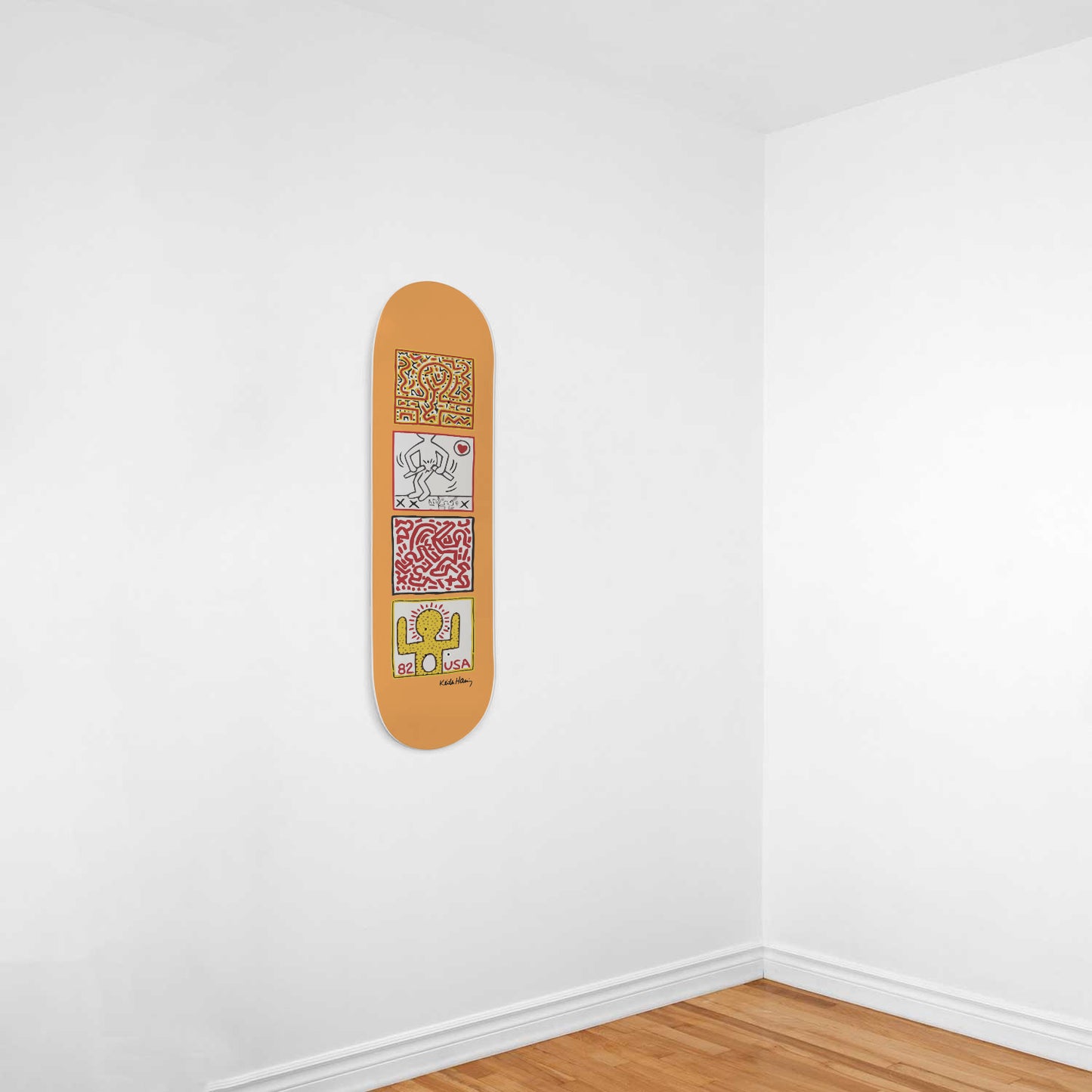 Keith Haring - One Man Show - Orange Deck - Skateboard Art