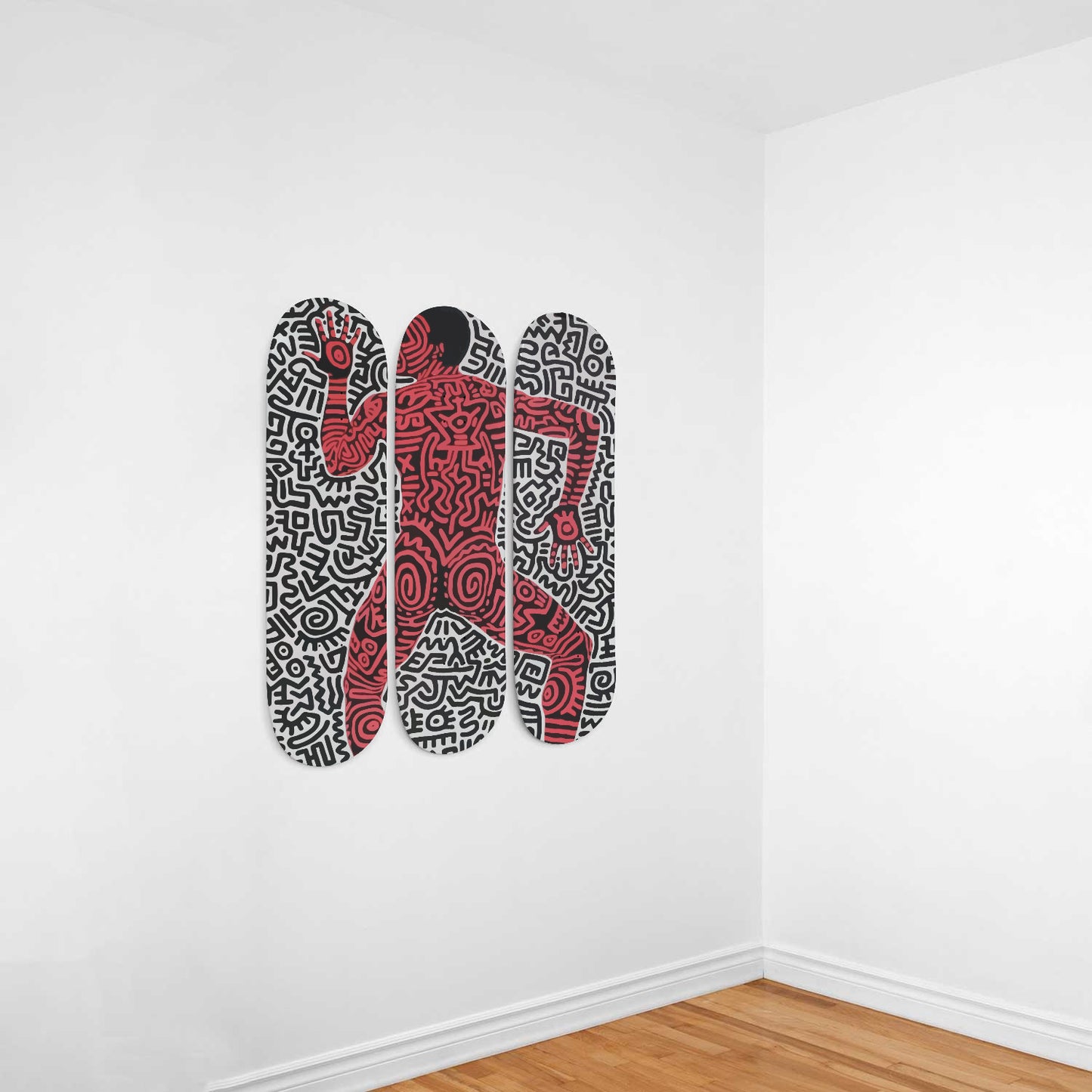 Keith Haring - Into 84 - 3-piece Skateboard Wall Art